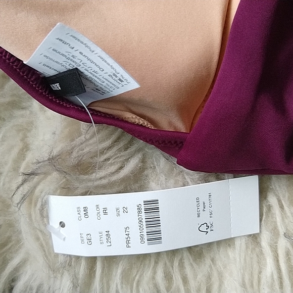 J. Crew Deep V-neck French One Piece Swimsuit Iris Purple Plus Size 22 NWT - Picture 5 of 8